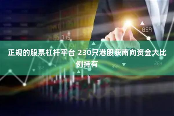 正规的股票杠杆平台 230只港股获南向资金大比例持有