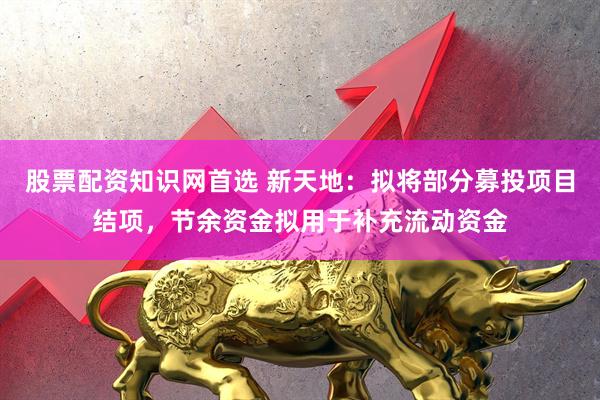 股票配资知识网首选 新天地：拟将部分募投项目结项，节余资金拟用于补充流动资金